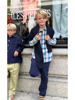 Pantalon Dhokla B Cord bleu