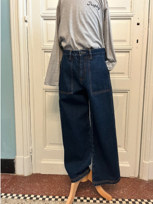 Pantalon Porridge Denim Indigo bleu