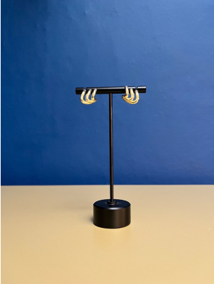 Oorbellen Triple messing goud