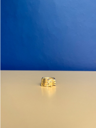 Ring Dotty messing goud