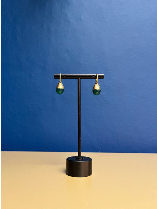 Oorbellen Drop kristal groen