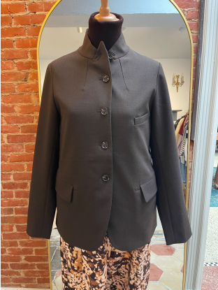 Blazer mao kraag bruin