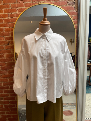Blouse à manches bouffantes blanche