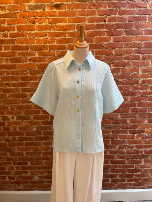 Blauw hemd Nathalie Vleeschouwer Falma