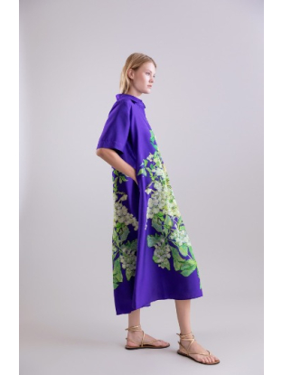 Dress with Flowers Cobalt