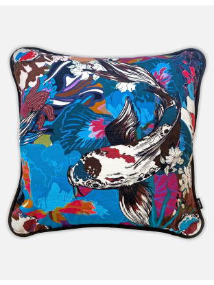 Koi Pond Warm Petrol Cushion