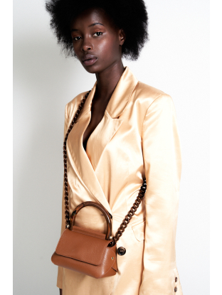 handtas bonnie bag mini cognac van laurence delvallez