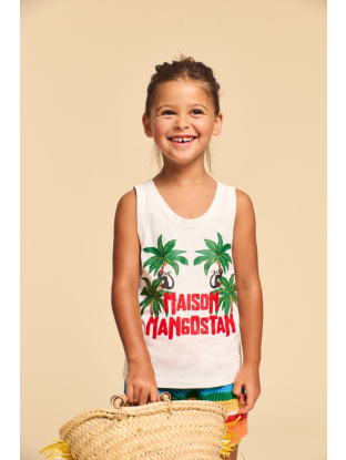 Monkey forest tank t-shirt wit