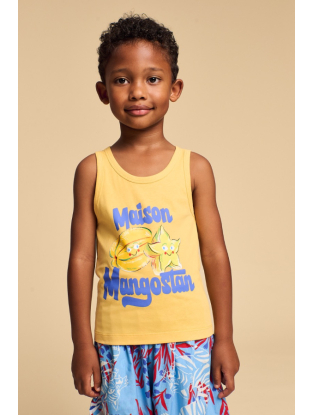 Carambola logo tank t-shirt geel