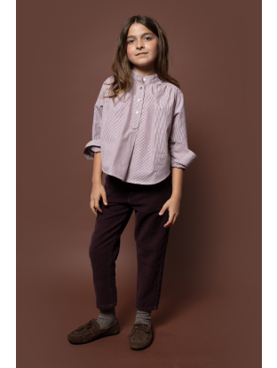 Broek Mila cord plum aubergine