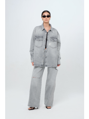 Oversized hemd Noa Wit