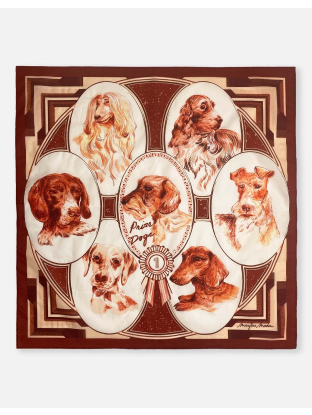 Scarf Prize Dogs Vintage Maroon Red