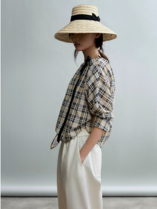 Checked Blouse Off-White