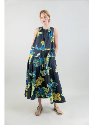 Dress Black with Flowers