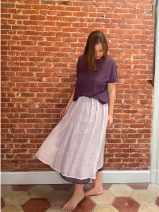 Gathered skirt with petticoat aubergine