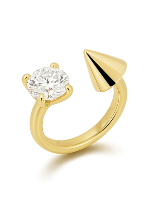 Spike ring goud