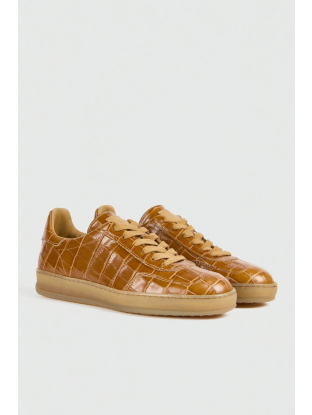 Leather Sneakers Croco Amber
