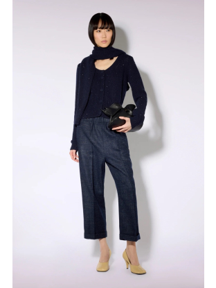 Cropped Trousers Wool Notte