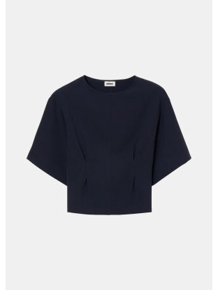 Japanse crepe tee top midnight blue