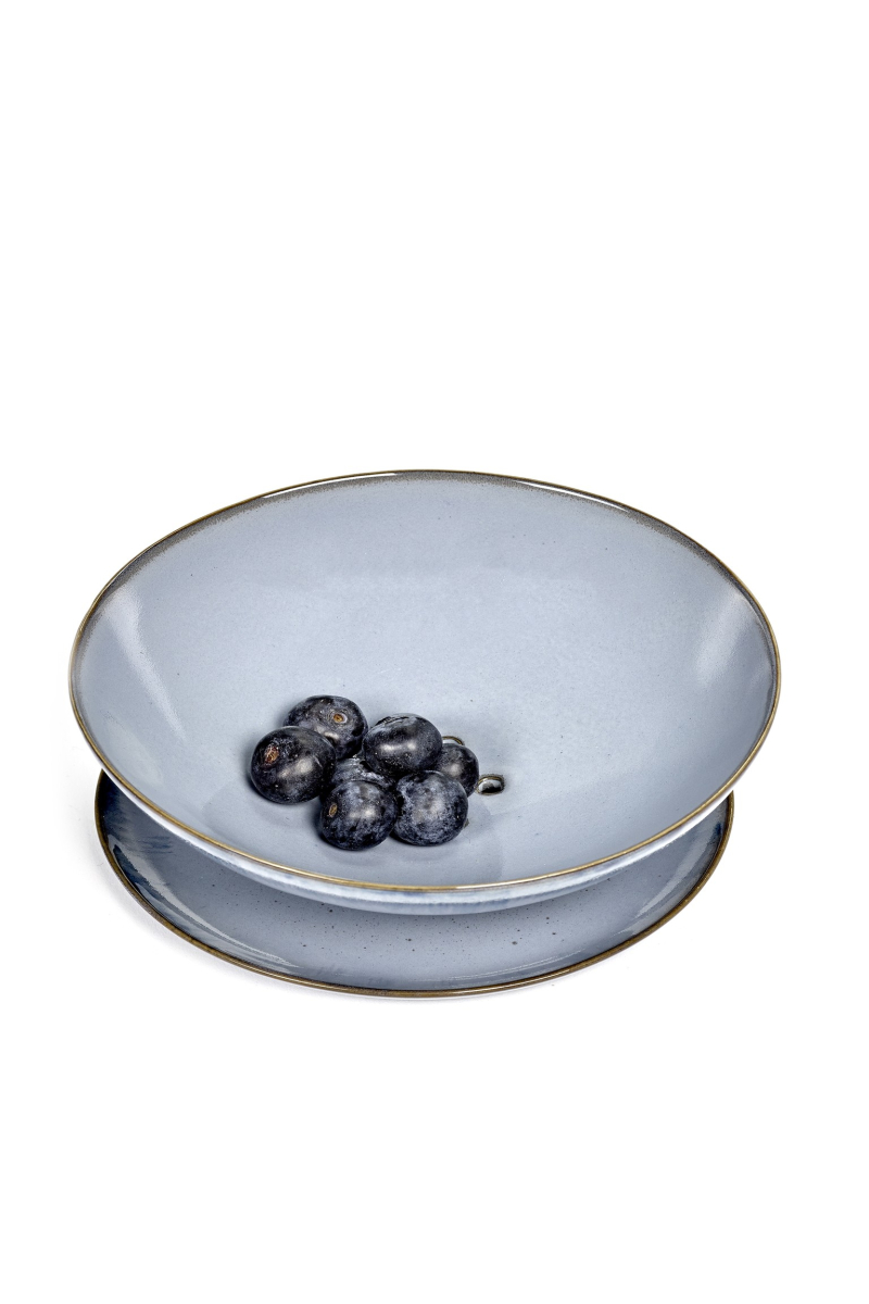 Vergiet met onderbord ecru uit tafelservies ' terres de rêves ' van anita le grelle bij ik koop belgisch conceptstore lesbelges, met mooie selectie aan design, interieur, keramiek, tableware. 