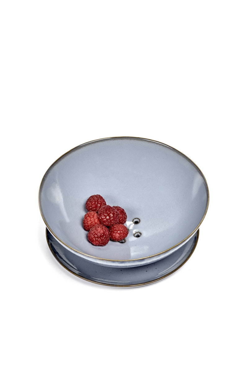 Vergiet met onderbord ecru uit tafelservies ' terres de rêves ' van anita le grelle bij ik koop belgisch conceptstore lesbelges, met mooie selectie aan design, interieur, keramiek, tableware. 