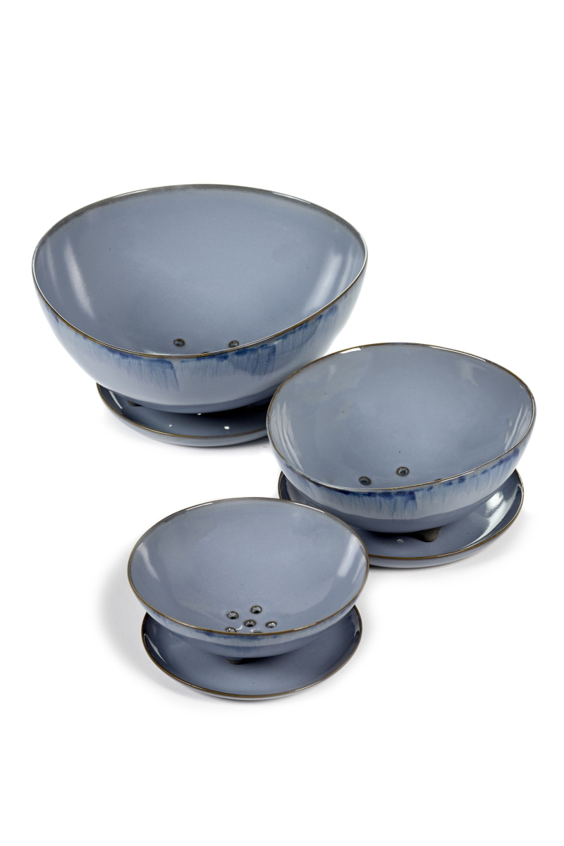 Vergiet met onderbord ecru uit tafelservies ' terres de rêves ' van anita le grelle bij ik koop belgisch conceptstore lesbelges, met mooie selectie aan design, interieur, keramiek, tableware. 