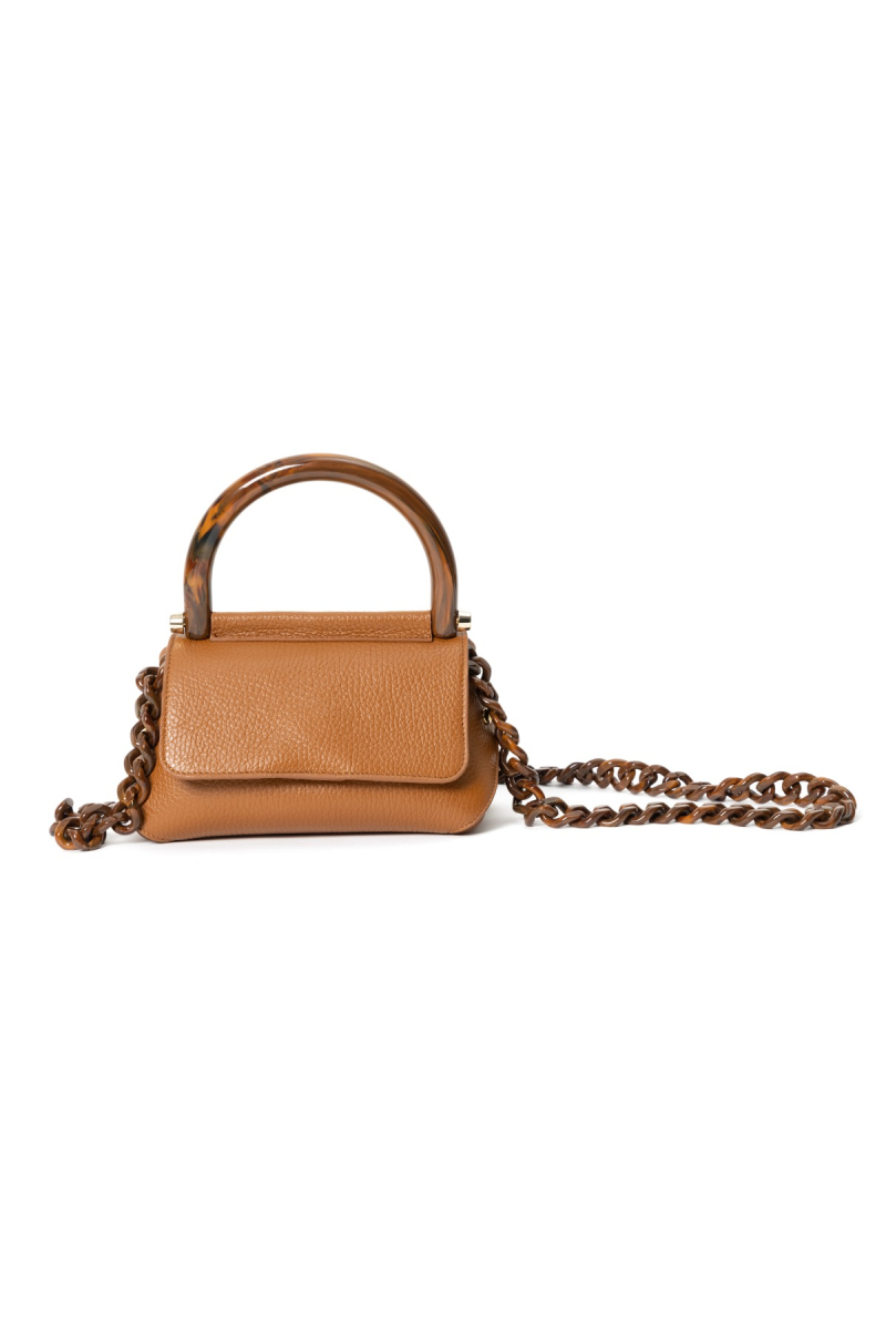 handtas bonnie bag mini cognac van laurence delvallez