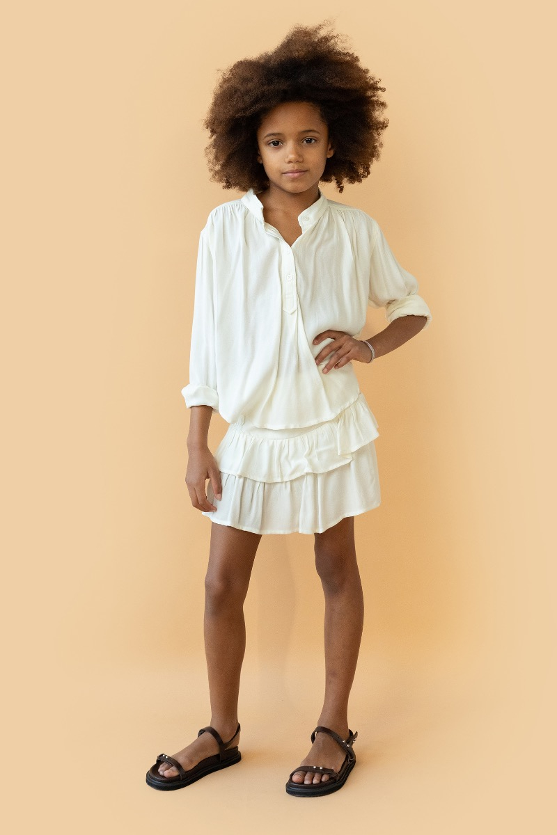 shop nu rok borgo crepe white van simple kids bij ik koop Belgisch conceptstore 'les belges', ruimste aanbod van Belgische kindermode