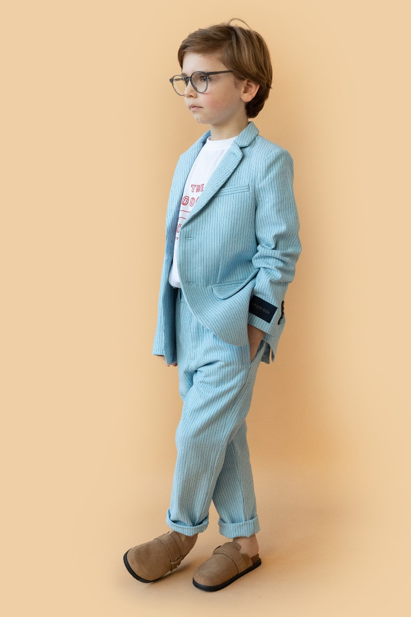 shop nu blazer mayo boys blue van simple kids bij ik koop Belgisch conceptstore 'les belges', ruimste aanbod van Belgische kindermode
