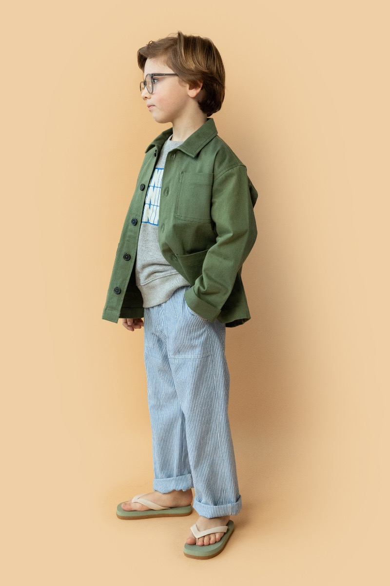 shop nu hemd marmit twill kaki van simple kids bij ik koop Belgisch conceptstore 'les belges', ruimste aanbod van Belgische kindermode