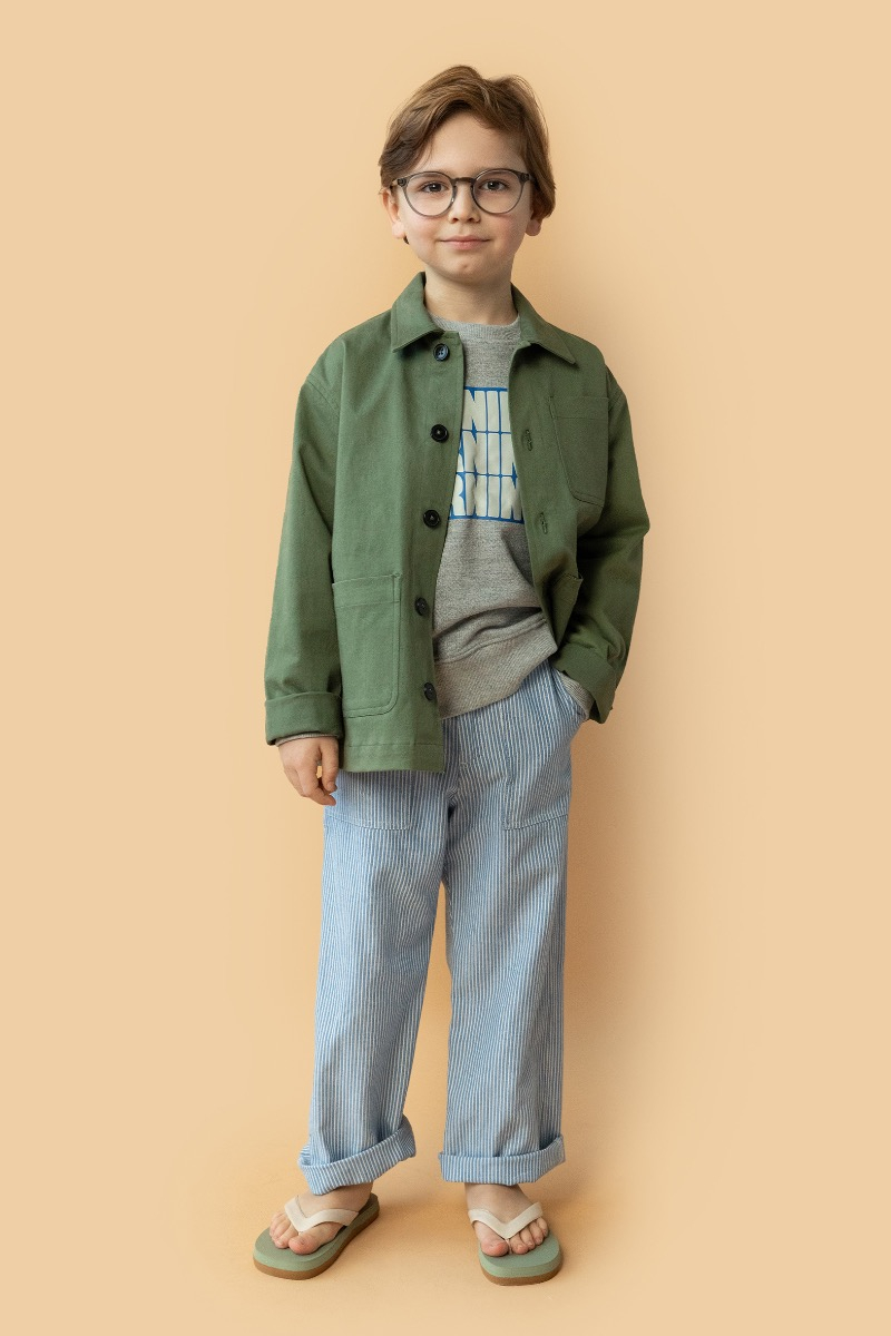 shop nu hemd marmit twill kaki van simple kids bij ik koop Belgisch conceptstore 'les belges', ruimste aanbod van Belgische kindermode
