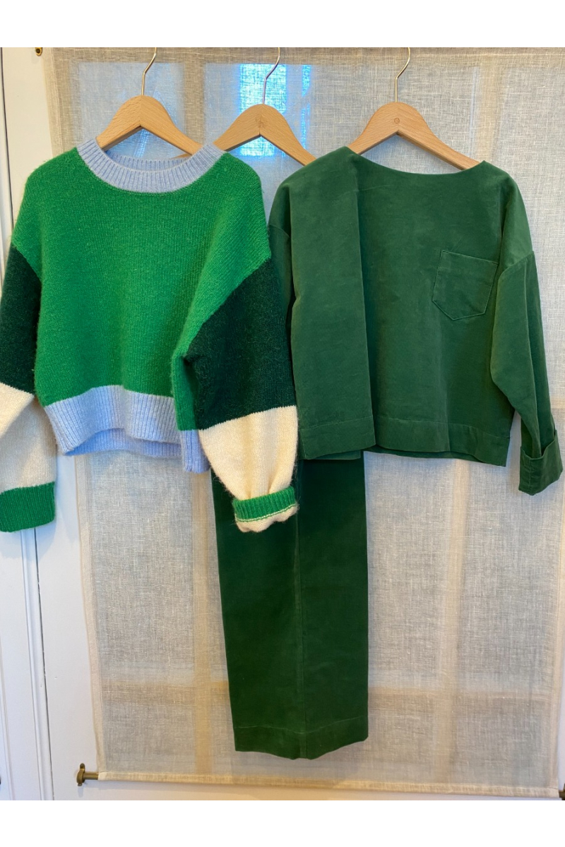 shop nu trui galla groen van maan bij ik koop Belgisch conceptstore 'les belges', ruimste aanbod van Belgische kindermode
