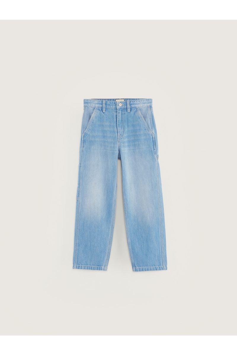 broek painter mid blue bleach van bellerose
