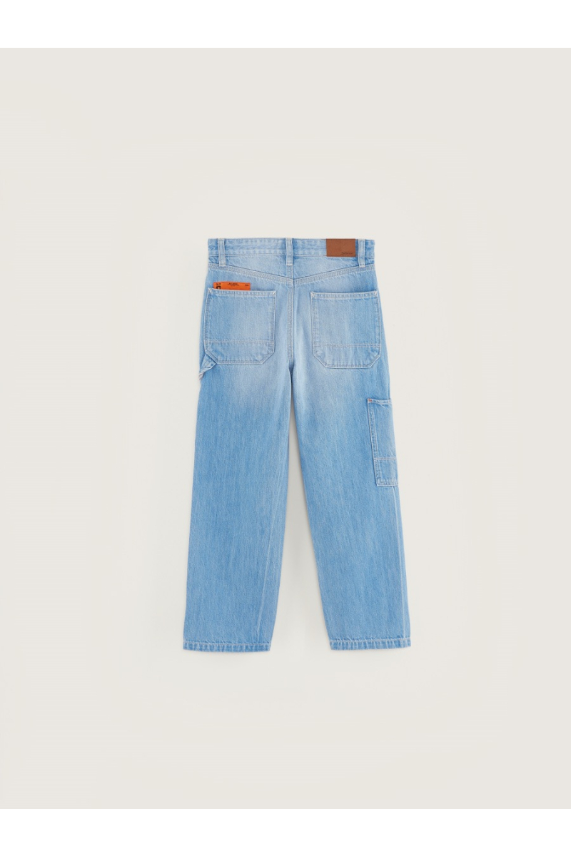broek painter mid blue bleach van bellerose