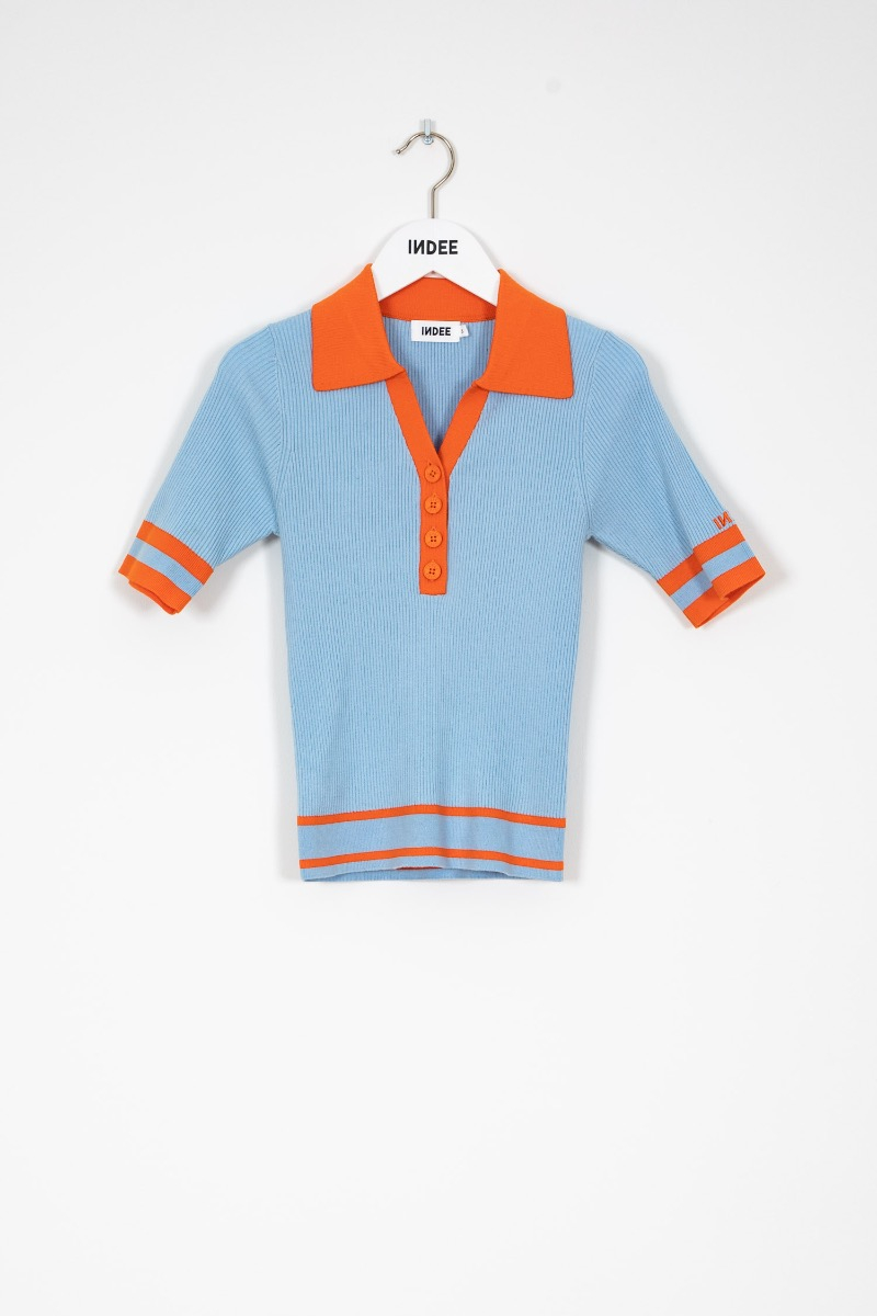 trui polo santorini blue van indee