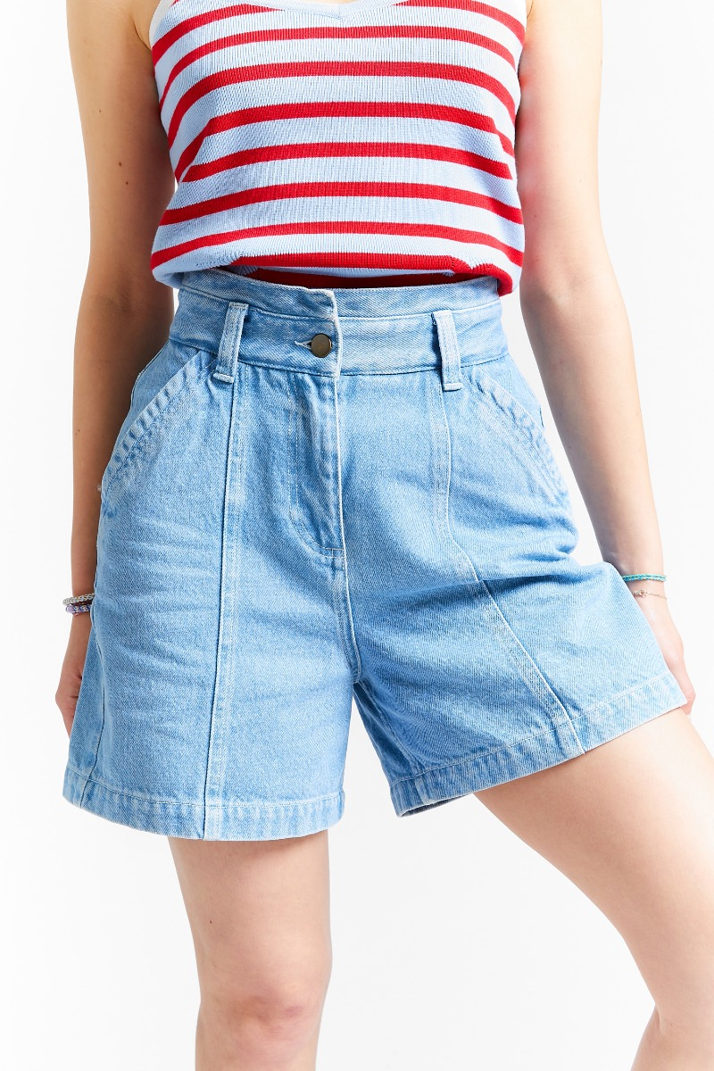 short siesta light denim van indee