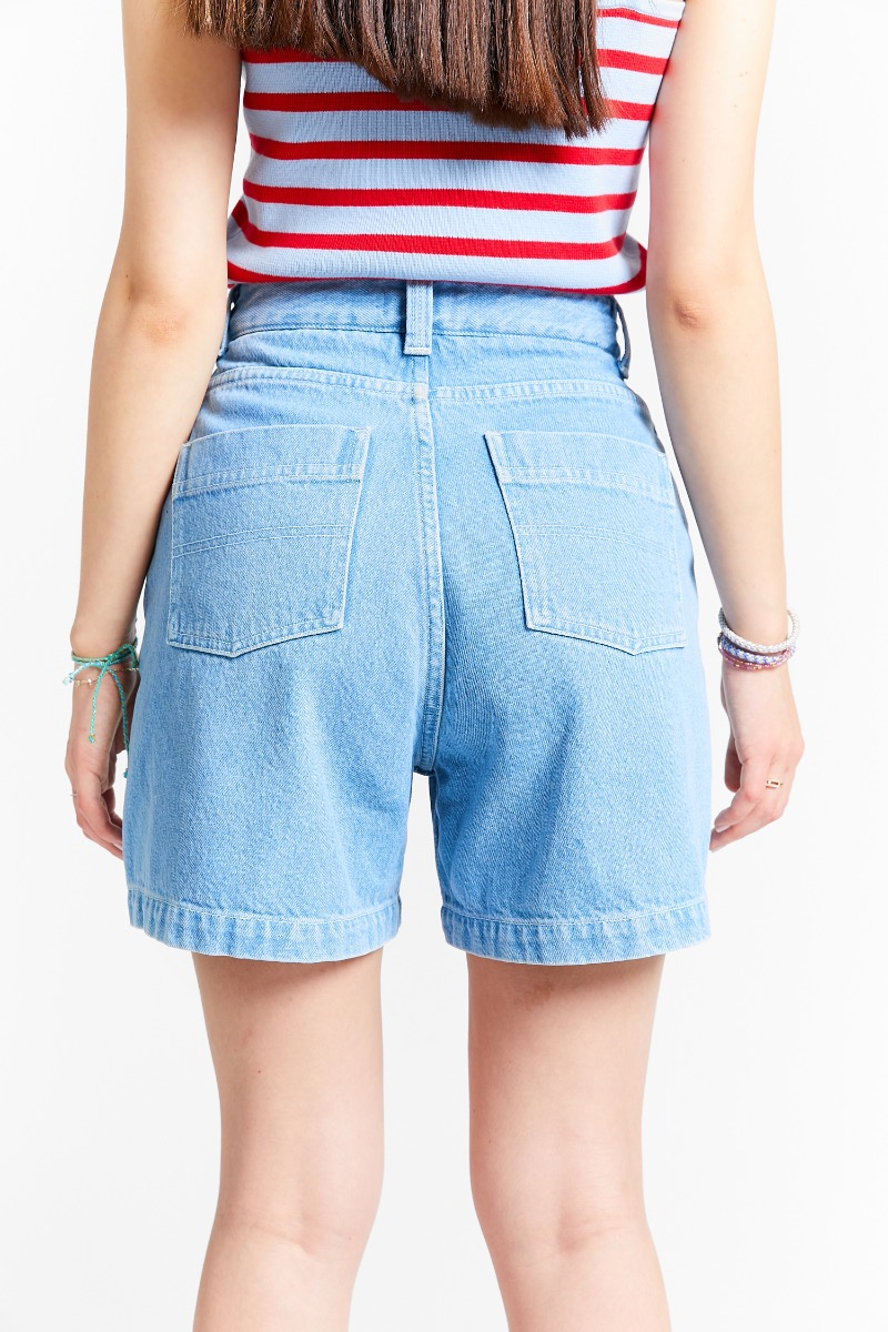 short siesta light denim van indee