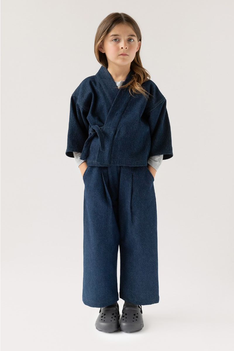 shop nu jas lyma denim gold van simple kids bij ik koop Belgisch conceptstore 'les belges', ruimste aanbod van Belgische kindermode