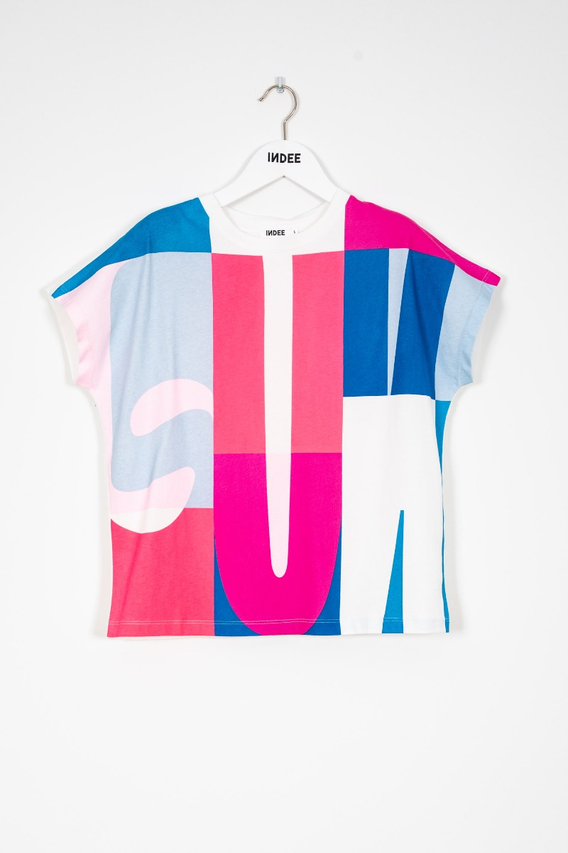 t-shirt sun blue van indee