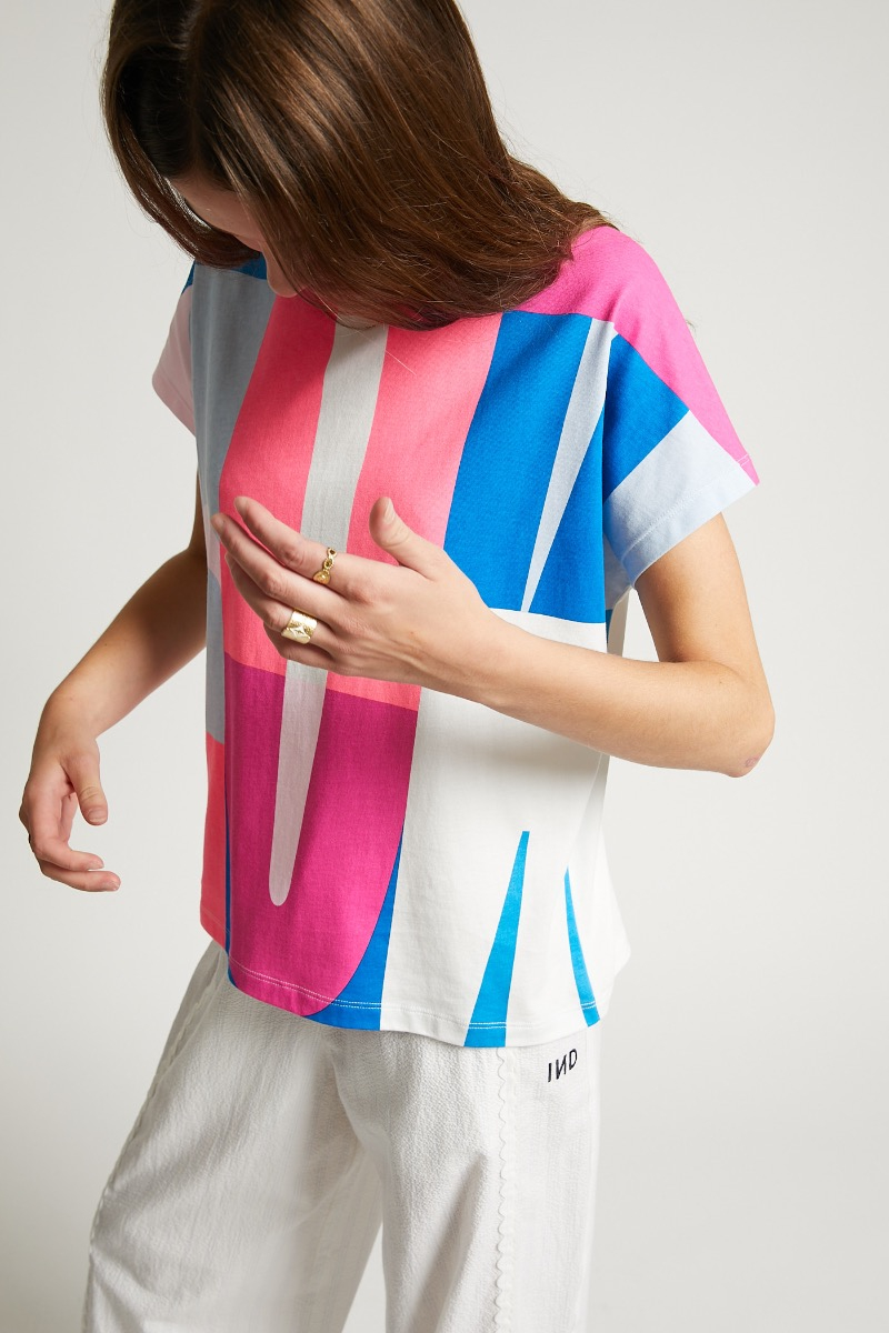 t-shirt sun blue van indee