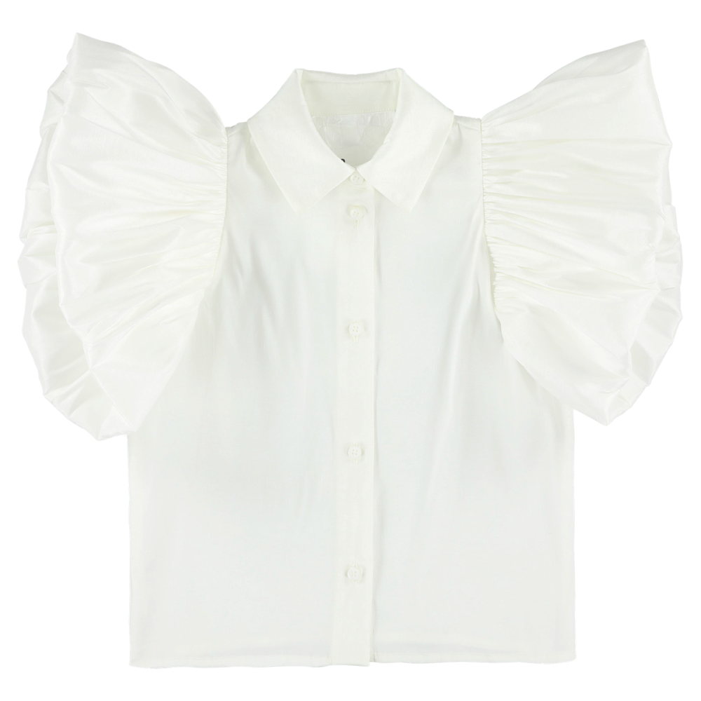 shop nu blouse 1501 wit van caroline bosmans bij ik koop Belgisch conceptstore 'les belges', ruimste aanbod van Belgische damesmode en kindermode