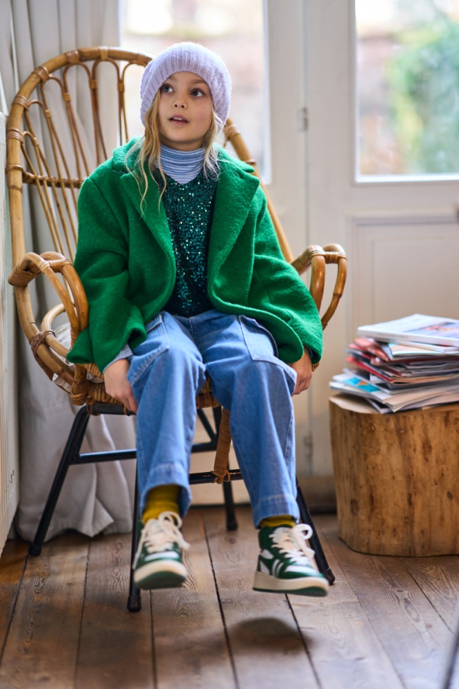 shop nu jurk sunday green van maan bij ik koop Belgisch conceptstore 'les belges', ruimste aanbod van Belgische kindermode
