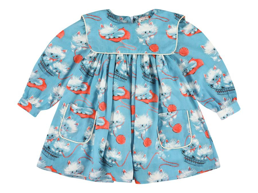 shop nu jurk oxo kitty horizon blauw van morley bij ik koop Belgisch conceptstore 'les belges', ruimste aanbod van Belgische kindermode