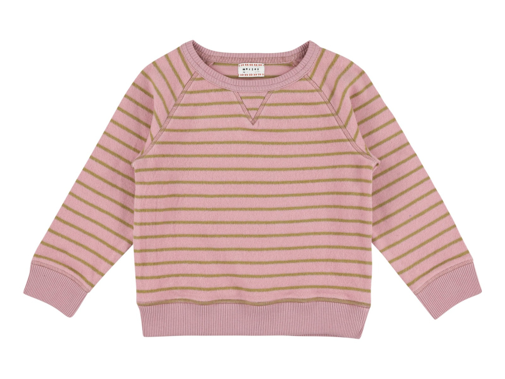 shop nu sweater mozes softstripe pink roze van morley bij ik koop Belgisch conceptstore 'les belges', ruimste aanbod van Belgische kindermode