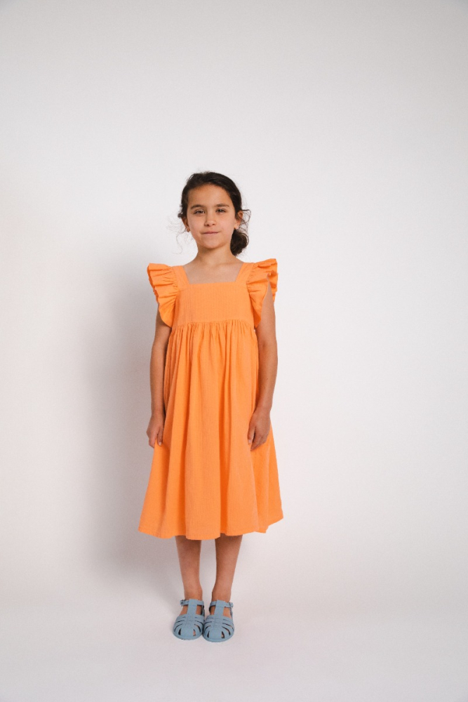shop nu jurk scarlett kalypso cantaloupe van morley bij ik koop Belgisch conceptstore 'les belges', ruimste aanbod van Belgische kindermode