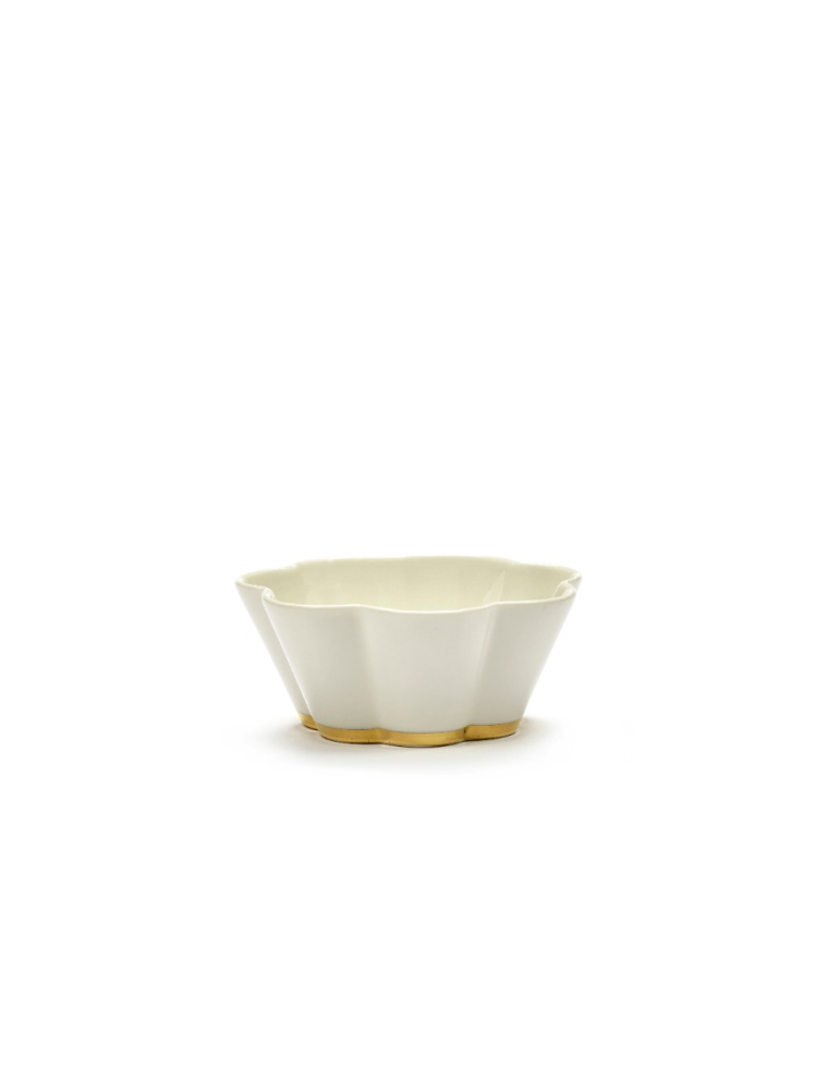 bowl geribbeld desiree wit/goud 