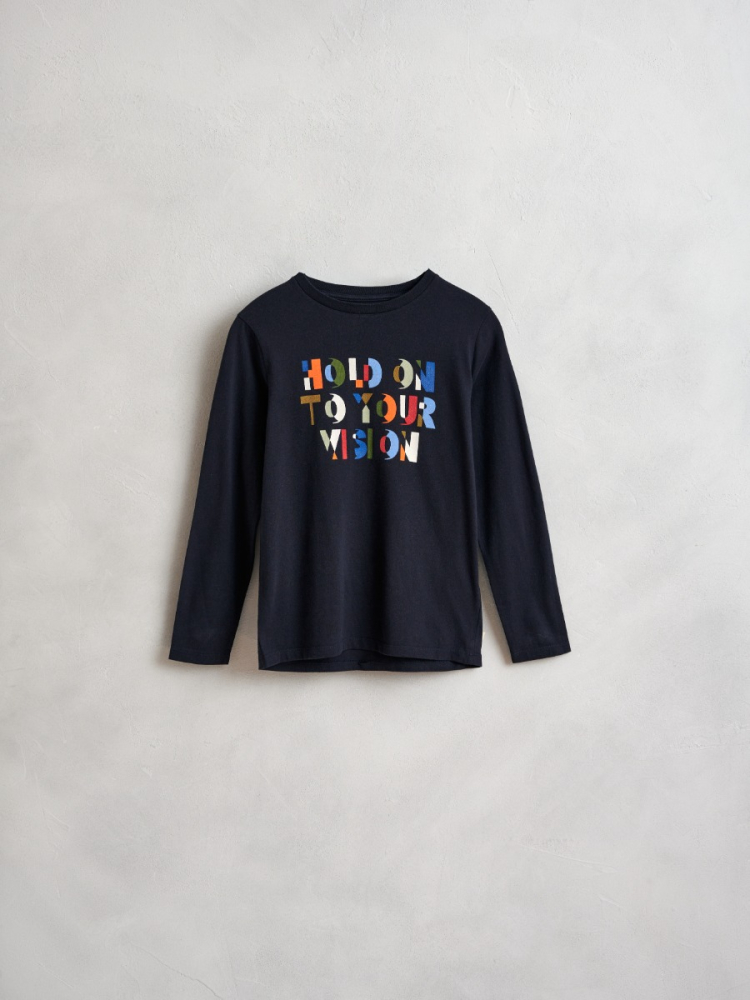 shop nu t-shirt kenno america blauw van bellerose bij ik koop Belgisch conceptstore 'les belges', ruimste aanbod van Belgische kindermode