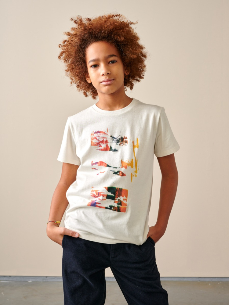 shop nu t-shirt kenny white wit van bellerose bij ik koop Belgisch conceptstore 'les belges', ruimste aanbod van Belgische kindermode