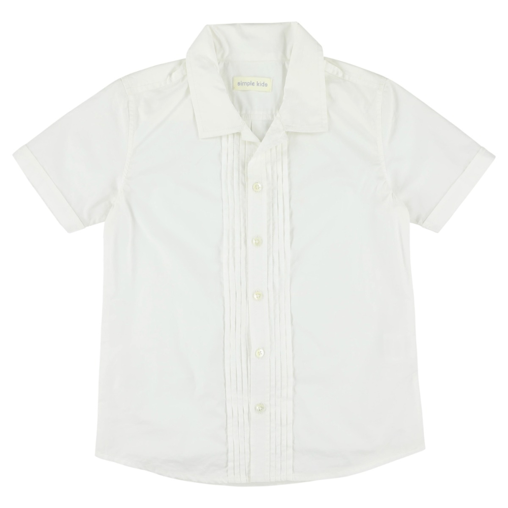shop nu hemd boy poplin white van simple kids bij ik koop Belgisch conceptstore 'les belges', ruimste aanbod van Belgische kindermode