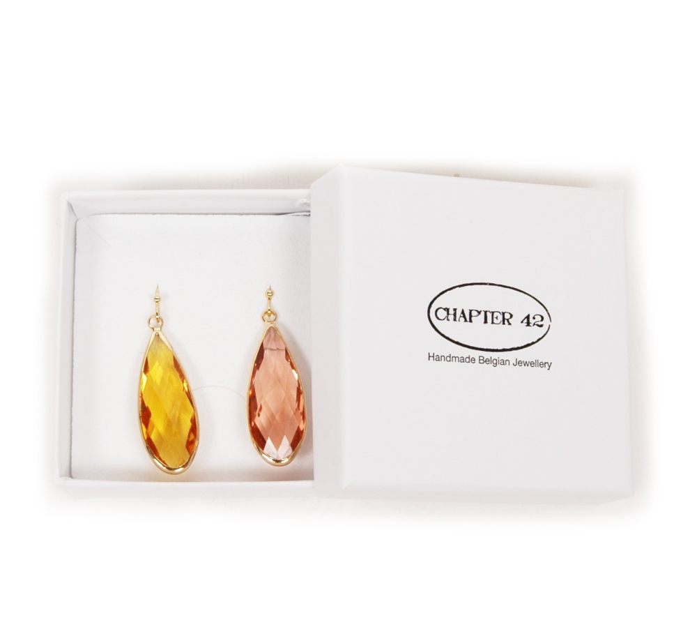 oorbel druppel crystal pink yellow SOLD OUT